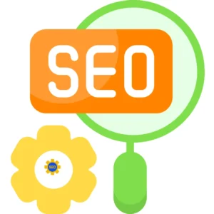 Expert SEO strategy and implementation services, shown by the magnifying glass and gear, delivered by the No.1 freelance marketing strategist in Kollam.